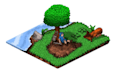 create isometric pixel art, pixel game art, tileset and retro 2d game assets