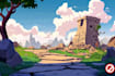 design 2d game concept art, background and environment