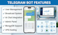 create a telegram bot with admin panel and automation