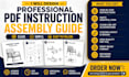design a PDF instruction assembly guide and product user manual