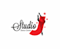 custom dance studio logo with elegant and modern style