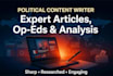 write high quality political articlles and analysis