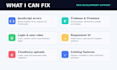 fix javascript HTML CSS and firebase issues in your website