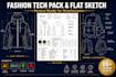create fashion tech pack clothing tech pack flat sketch for manufacturing