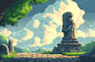 draw pixel art scene and background for your game