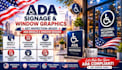 design ada compliant signage, braille signs, and wayfinding window graphics