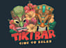 design retro tiki bar character logo and vector illustration