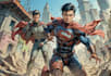 create action packed  scenes superhero comic