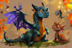 draw cartoon for character, monster, dragon