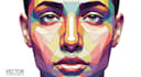 create a face into color vector portrait drawing