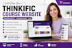 build thinkific website setup online course setup course upload landing page lms