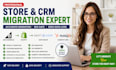 migrate bigcommerce store shopify shift4shop hubspot CRM data migration SEO