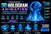 custom professional 3d hologram animation and  visuals