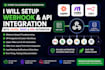 setup webhook API integration, zapier, make com, n8n automation