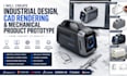 create industrial design, cad rendering and mechanical product prototype