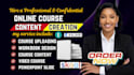 create online course content, course curriculum, lesson plan and workbook