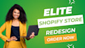 build shopify website redesign, shopify store design, redesign shopify store