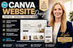 canva website design, portfolio website design, creative website design on canva