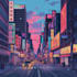 create retro city pop 90s 80s anime illustration