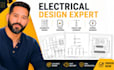 electrical technical drawing, single line diagram, schematic design