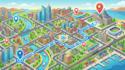 illustration map, isometric vector map, location map, navigation way finding map