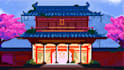 make pixel art scene and background illustration