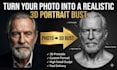 sculpt realistic 2d to 3d head bust head model photo to 3d sculptor stl printing