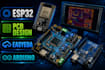 do pcb design, schematic and esp32 project using fritzing, tinkercad and easyeda
