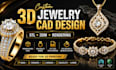 do custom 3d jewelry cad design for 3d printing realistic rendering stl files