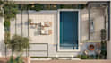 2d landscape plan outdoor kitchen garden, pool design 2d site plan property map