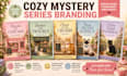 design a cozy mystery series book cover branding package