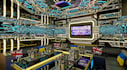 aesthetic 3d studio room interior,night bar design,karaoke lounge, cgi rendering