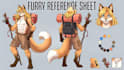draw custom furry reference sheet fursona character art furry ref sheet oc
