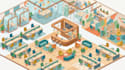 do business location map, office map, vector map, school map and custom map