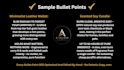 write conversion focused bullet points for your products