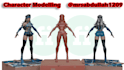 design and model custom 3d game characters