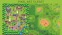 do topdown pixel art, tileset, tile map, rpg maker, game background, game art