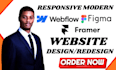 design redesign and develop modern responsive webflow website and framer site