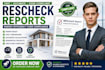 create rescheck reports for energy efficiency code compliance