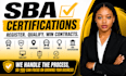 apply mbe, dbe, hubzone, sdvosb, wosb, sba certification, sam gov, uei, US llc