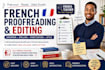 proofread and edit your french documents professionally