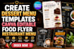 create dessert menu templates canva editable food flyer restaurant menu