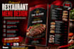 professional restaurant menu, food menu and cafe menu design