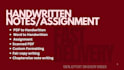 professionally handwritten notes, assignment and letters