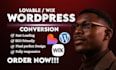 convert lovable website to wordpress using elementor