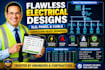 design electrical drawings, single line diagram, panel schedule and cable sizing