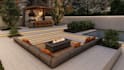 create 3d landscape design, site plan, garden, backyard layout with 3d rendering