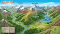design hiking map, trail map, park map, treasure map and outdoor adventure maps