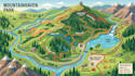 design custom trail map, hiking map, route map nature map, park map illustration