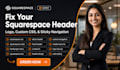 fix your squarespace website header logo custom CSS menu sticky navigation code